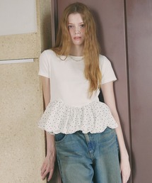 tanakadaisuke/タナカダイスケ】lace up sleeve sheer tops/レース