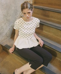 Taffeta Peplum T-shirt/タフタペプラムTシャツ【MAISON SPECIAL
