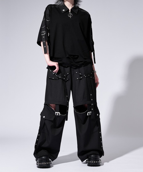 Ellno Loset(エルノロゼット)の「【無味コラボ】2wayハトメベルトデザインカーゴパンツ(カーゴパンツ・メンズ・ブラック・LARGE/MEDIUM/SMALL)」の15枚目の写真