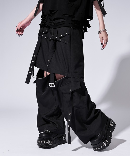 Ellno Loset(エルノロゼット)の「【無味コラボ】2wayハトメベルトデザインカーゴパンツ(カーゴパンツ・メンズ・ブラック・LARGE/MEDIUM/SMALL)」の14枚目の写真
