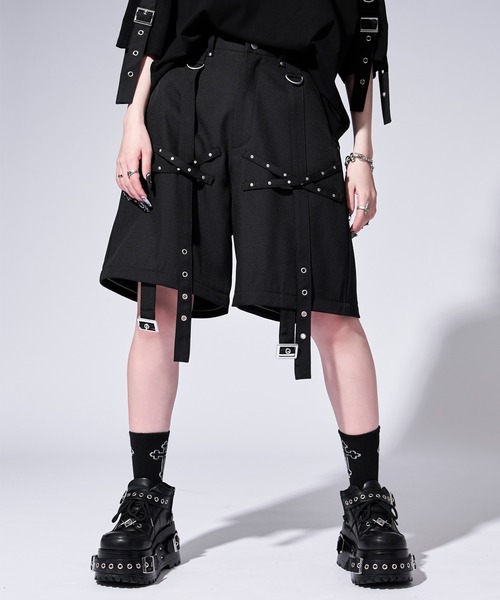 Ellno Loset(エルノロゼット)の「【無味コラボ】2wayハトメベルトデザインカーゴパンツ(カーゴパンツ・メンズ・ブラック・LARGE/MEDIUM/SMALL)」の3枚目の写真