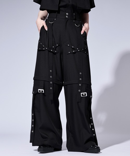 Ellno Loset(エルノロゼット)の「【無味コラボ】2wayハトメベルトデザインカーゴパンツ(カーゴパンツ・メンズ・ブラック・LARGE/MEDIUM/SMALL)」の4枚目の写真
