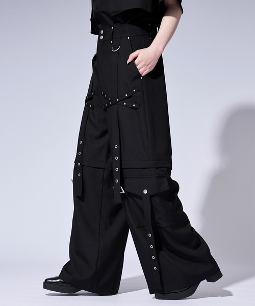 Ellno Loset(エルノロゼット)の「【無味コラボ】2wayハトメベルトデザインカーゴパンツ(カーゴパンツ・メンズ・ブラック・LARGE/MEDIUM/SMALL)」の5枚目の写真