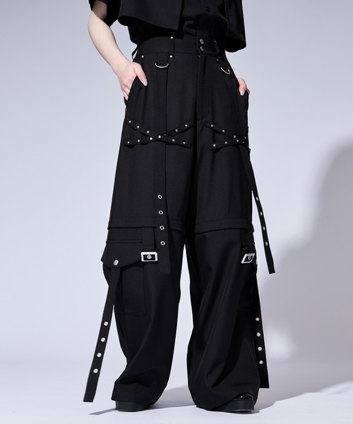 Ellno Loset(エルノロゼット)の「【無味コラボ】2wayハトメベルトデザインカーゴパンツ(カーゴパンツ・メンズ・ブラック・LARGE/MEDIUM/SMALL)」の6枚目の写真
