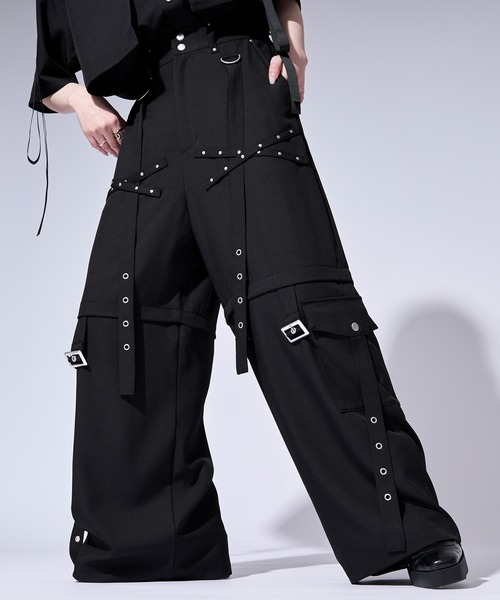 Ellno Loset(エルノロゼット)の「【無味コラボ】2wayハトメベルトデザインカーゴパンツ(カーゴパンツ・メンズ・ブラック・LARGE/MEDIUM/SMALL)」の9枚目の写真