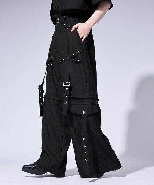 Ellno Loset(エルノロゼット)の「【無味コラボ】2wayハトメベルトデザインカーゴパンツ(カーゴパンツ・メンズ・ブラック・LARGE/MEDIUM/SMALL)」の8枚目の写真