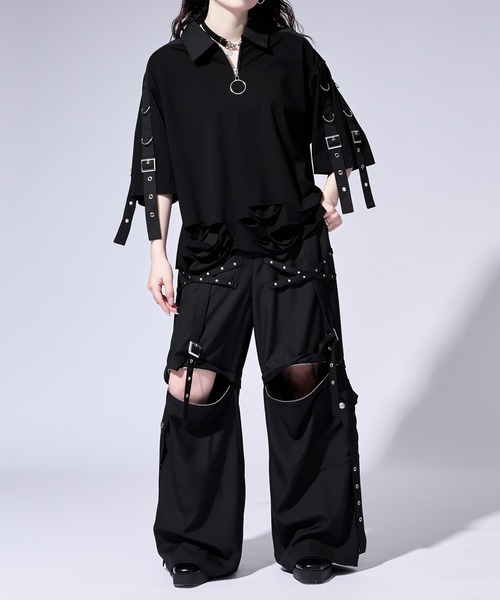 Ellno Loset(エルノロゼット)の「【無味コラボ】2wayハトメベルトデザインカーゴパンツ(カーゴパンツ・メンズ・ブラック・LARGE/MEDIUM/SMALL)」の12枚目の写真