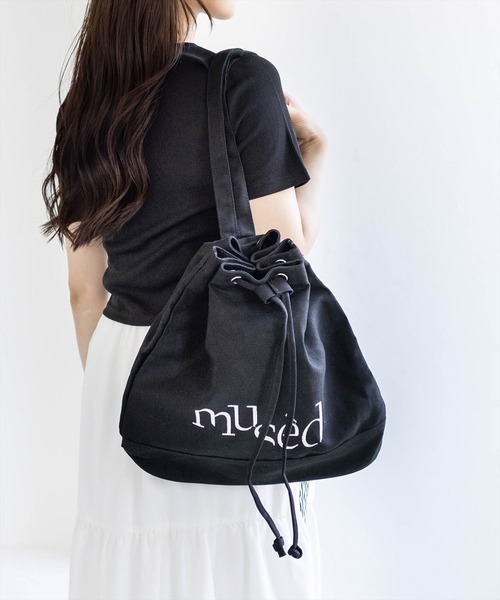 clear（クリア）の「ロゴ刺繍キャンバスナップザック（バックパック/リュック・レディース・アイボリー/グリーン/ブラック・F）」の3枚目の写真