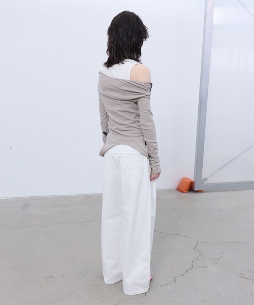 LCDC TM（エルシーディーシーティーエム）の「TWO-WAY BUTTON-UP TOP（Tシャツ/カットソー・レディース・Black/Beige・S/M）」の7枚目の写真