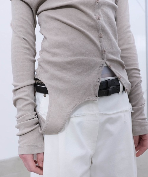 LCDC TM（エルシーディーシーティーエム）の「TWO-WAY BUTTON-UP TOP（Tシャツ/カットソー・レディース・Black/Beige・S/M）」の11枚目の写真