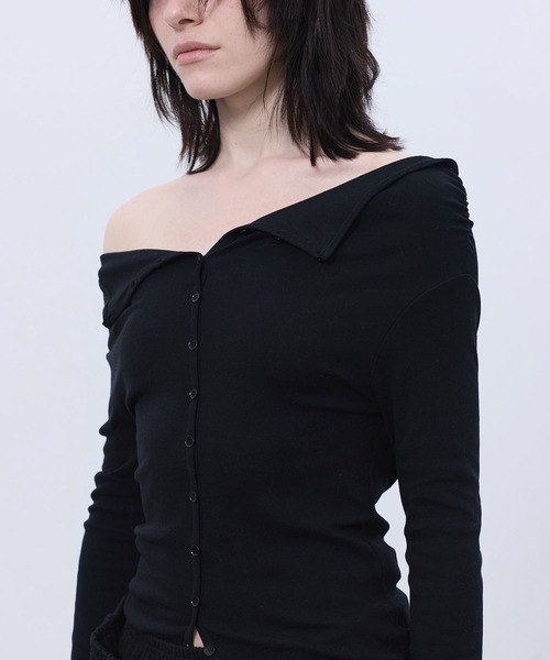 LCDC TM（エルシーディーシーティーエム）の「TWO-WAY BUTTON-UP TOP（Tシャツ/カットソー・レディース・Black/Beige・S/M）」の22枚目の写真