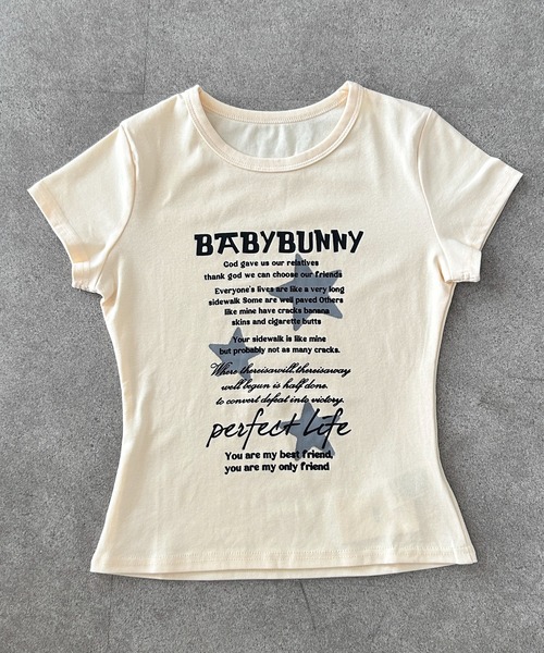 SHEPP(シープ)の「スターモチーフフロント英字ロゴプリント コンパクト半袖Tシャツ【6色展開】(Tシャツ/カットソー・レディース・サックスブルー/ピンク/イエロー/ダークグレー/ホワイト/ブラック・F)」の18枚目の写真