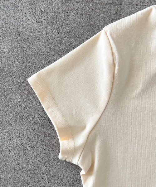 SHEPP(シープ)の「スターモチーフフロント英字ロゴプリント コンパクト半袖Tシャツ【6色展開】(Tシャツ/カットソー・レディース・サックスブルー/ピンク/イエロー/ダークグレー/ホワイト/ブラック・F)」の21枚目の写真