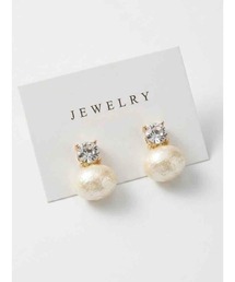 【88eighty-eight】キラキラビジューBIGパールシンプルピアス【import】(MA)