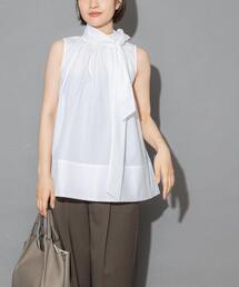 『ドラマ着用商品』ウエストマークハイネックシャツブラウス