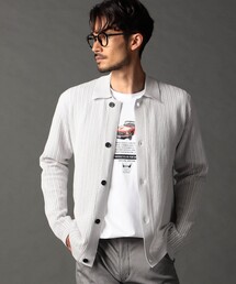 NICOLE CLUB FOR MEN | ヘリンボンニットシャツ(カーディガン/ボレロ)