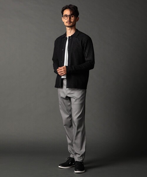 NICOLE CLUB FOR MEN（ニコルクラブフォーメン）の「ヘリンボンニットシャツ（カーディガン/ボレロ・メンズ・ブルー/その他2/ブラック/ライトグレー・M/L/XL）」の6枚目の写真