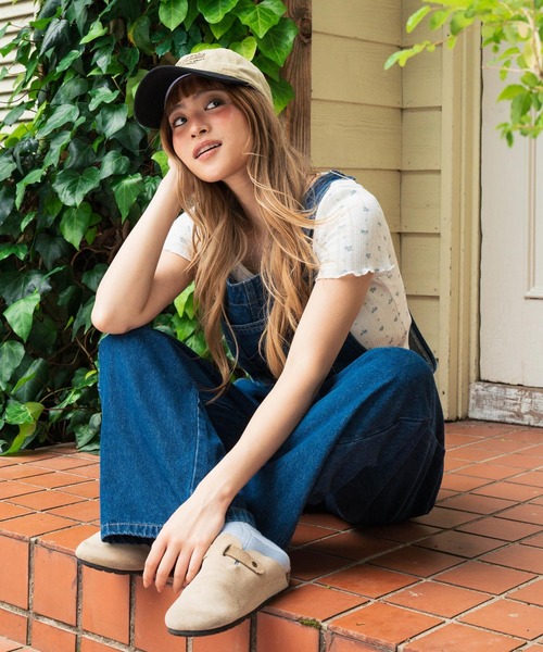 anap mimpi(アナップミンピ)の「小花柄 ヘンリーネック Tシャツ(Tシャツ/カットソー・レディース・ホワイト/グレー/ブルー・F)」の5枚目の写真