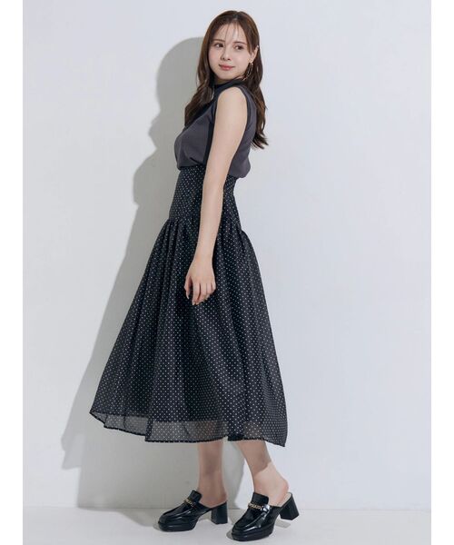 MERCURYDUO(マーキュリーデュオ)の「ノースリニットドッキングワンピース(ワンピース・レディース・オフホワイト/ブラック・FREE)」の5枚目の写真