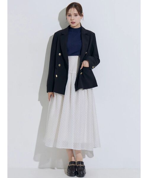 MERCURYDUO(マーキュリーデュオ)の「ノースリニットドッキングワンピース(ワンピース・レディース・オフホワイト/ブラック・FREE)」の10枚目の写真