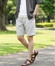【AGTSELECT/AGTセレクト】リネンライクハーフパンツ メンズ / 快適軽量 ウエストゴム ストレッチ ショートパンツ/イージーショーツ