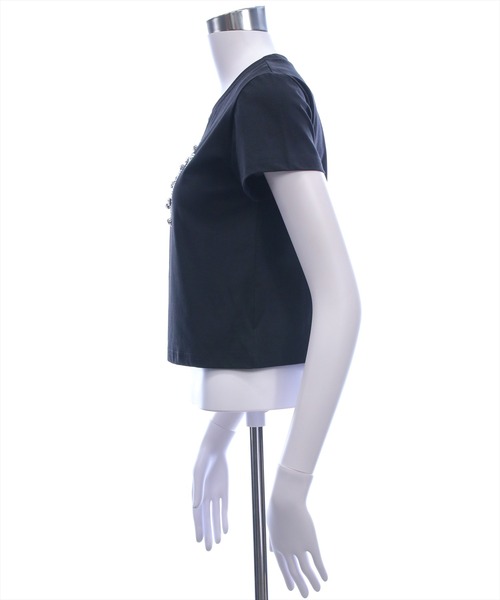 clear（クリア）の「接触冷感ビックビジューロゴTシャツ［骨格ウェーブ／フェミニン／大人かわいい］（Tシャツ/カットソー・レディース・ブラック/ピンク/オフホワイト・F）」の16枚目の写真