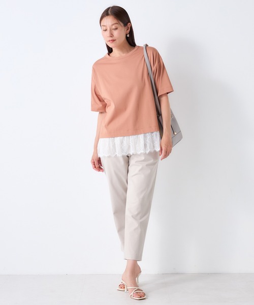 GALLORIA(ギャローリア)の「【接触冷感】裾レースゆるTシャツ(Tシャツ/カットソー・レディース・ブラック/オレンジ/グリーン・LL/M/L/S)」の14枚目の写真