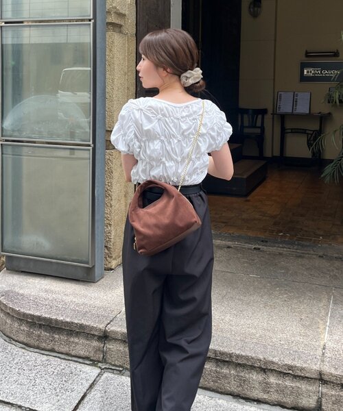 gemeil(ジェムイル)の「コーデュロイレイヤーチェーンバッグ(PT-375)(ショルダーバッグ・レディース・ネイビー/ダークブラウン・FREE)」の13枚目の写真