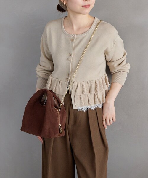 gemeil(ジェムイル)の「コーデュロイレイヤーチェーンバッグ(PT-375)(ショルダーバッグ・レディース・ネイビー/ダークブラウン・FREE)」の20枚目の写真
