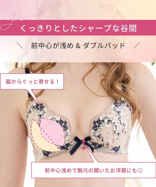 Risa Magli(リサマリ)の「ブライア ブラジャー (D-F) <リサマリミラクル谷間ブラ>(ブラジャー・レディース・ベビーピンク/ネイビー/ブルー・D65/E65/D75/D70/F80/F75/F70/F65/E80/E75/E70/D80)」の20枚目の写真