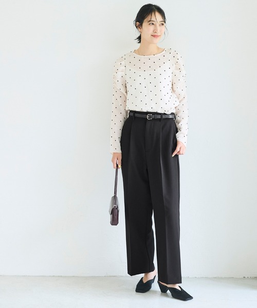 coca(coca)(コカ)の「ワイドタックパンツ(その他パンツ・レディース・ブラック/グレー・L/M/S)」の3枚目の写真