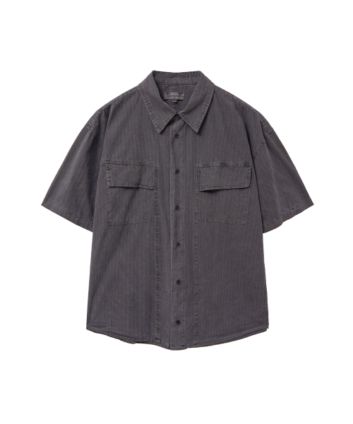MISEKISEOUL MEN(ミセキソウルメンズ)の「Dyed stripe shirt CHARCOAL(シャツ/ブラウス・メンズ・その他・2)」の2枚目の写真