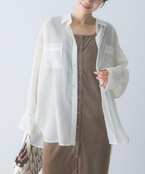 URBAN RESEARCH ROSSO WOMEN（アーバンリサーチ　ロッソ）の「シアーベロアスクエアネックワンピース（ワンピース・レディース・ネイビー/ブラウン・38/36）」の3枚目の写真