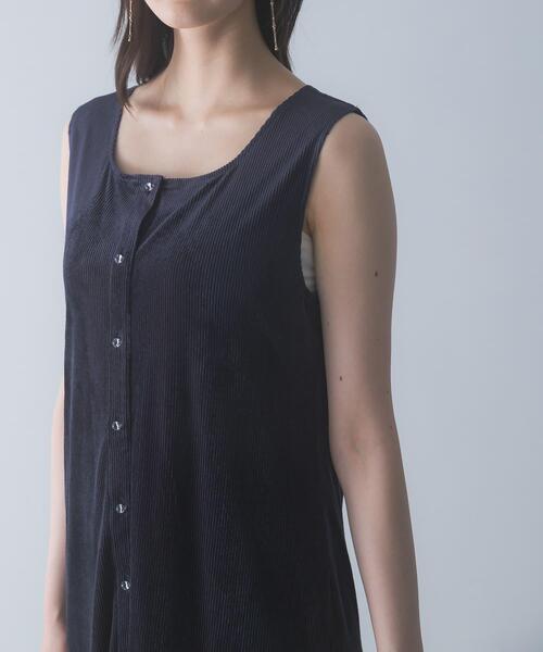 URBAN RESEARCH ROSSO WOMEN（アーバンリサーチ　ロッソ）の「シアーベロアスクエアネックワンピース（ワンピース・レディース・ネイビー/ブラウン・38/36）」の11枚目の写真