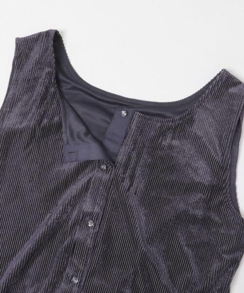 URBAN RESEARCH ROSSO WOMEN（アーバンリサーチ　ロッソ）の「シアーベロアスクエアネックワンピース（ワンピース・レディース・ネイビー/ブラウン・38/36）」の13枚目の写真