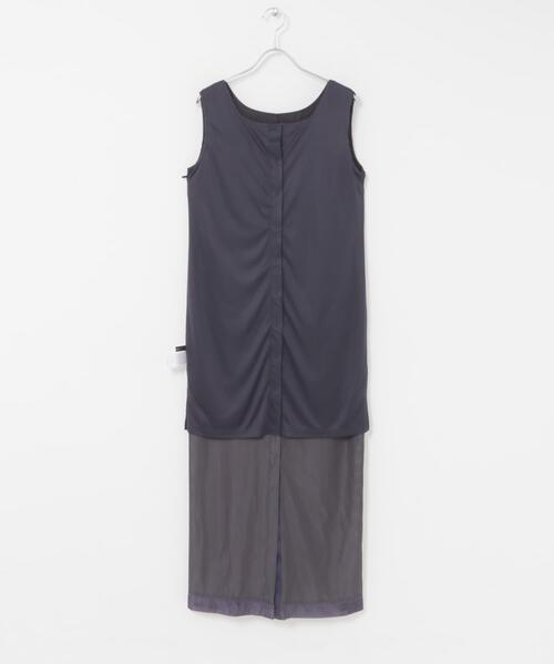 URBAN RESEARCH ROSSO WOMEN（アーバンリサーチ　ロッソ）の「シアーベロアスクエアネックワンピース（ワンピース・レディース・ネイビー/ブラウン・38/36）」の16枚目の写真