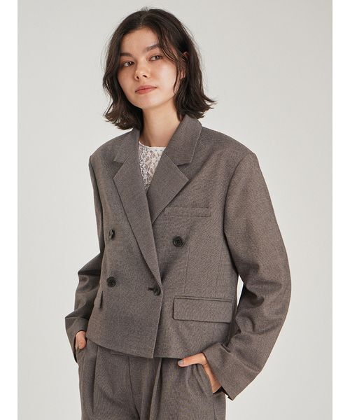 Mila Owen(ミラオーウェン)の「スペンサー丈ジャケット(テーラードジャケット・レディース・モカ/ダークブラウン・0/1)」の9枚目の写真