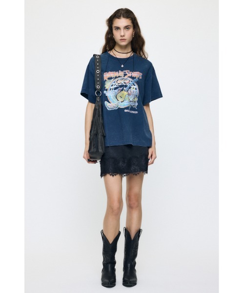 MOUSSY(マウジー)の「70S MUSIC FEST Tシャツ(Tシャツ/カットソー・レディース・ホワイト/ライトブラック/バーガンディー/ダークブルー・FREE)」の6枚目の写真