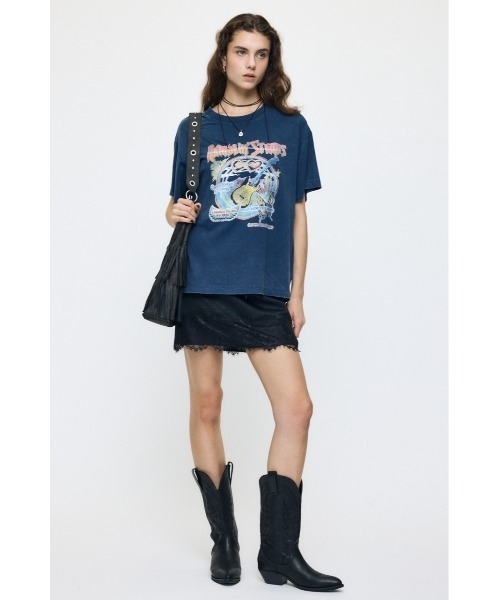 MOUSSY(マウジー)の「70S MUSIC FEST Tシャツ(Tシャツ/カットソー・レディース・ホワイト/ライトブラック/バーガンディー/ダークブルー・FREE)」の7枚目の写真