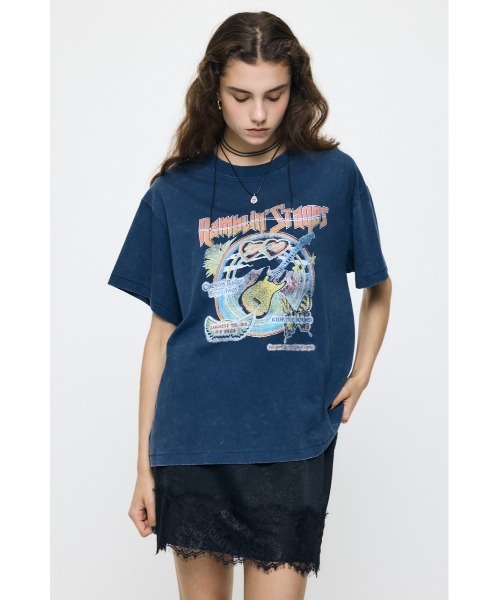 MOUSSY(マウジー)の「70S MUSIC FEST Tシャツ(Tシャツ/カットソー・レディース・ホワイト/ライトブラック/バーガンディー/ダークブルー・FREE)」の8枚目の写真