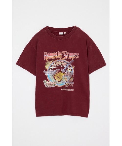MOUSSY(マウジー)の「70S MUSIC FEST Tシャツ(Tシャツ/カットソー・レディース・ホワイト/ライトブラック/バーガンディー/ダークブルー・FREE)」の11枚目の写真