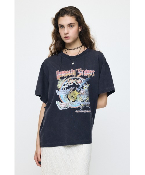 MOUSSY(マウジー)の「70S MUSIC FEST Tシャツ(Tシャツ/カットソー・レディース・ホワイト/ライトブラック/バーガンディー/ダークブルー・FREE)」の15枚目の写真