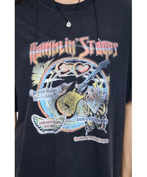 MOUSSY(マウジー)の「70S MUSIC FEST Tシャツ(Tシャツ/カットソー・レディース・ホワイト/ライトブラック/バーガンディー/ダークブルー・FREE)」の20枚目の写真