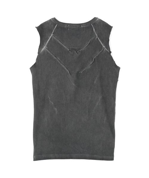 L.H.P(エルエイチピー)の「MAVYTH/メヴィス/DISTORT STITCH NOSLEEVES(Tシャツ/カットソー・レディース・ベージュ/ブラック・L/M)」の11枚目の写真