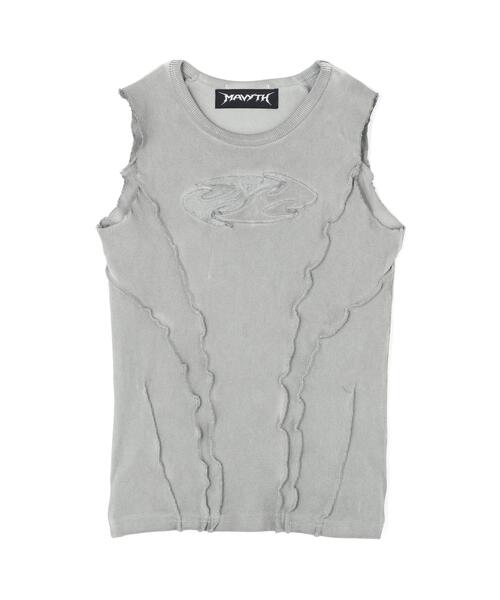 L.H.P(エルエイチピー)の「MAVYTH/メヴィス/DISTORT STITCH NOSLEEVES(Tシャツ/カットソー・レディース・ベージュ/ブラック・L/M)」の15枚目の写真