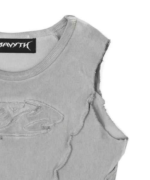 L.H.P(エルエイチピー)の「MAVYTH/メヴィス/DISTORT STITCH NOSLEEVES(Tシャツ/カットソー・レディース・ベージュ/ブラック・L/M)」の18枚目の写真