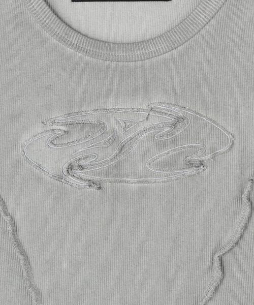 L.H.P(エルエイチピー)の「MAVYTH/メヴィス/DISTORT STITCH NOSLEEVES(Tシャツ/カットソー・レディース・ベージュ/ブラック・L/M)」の3枚目の写真