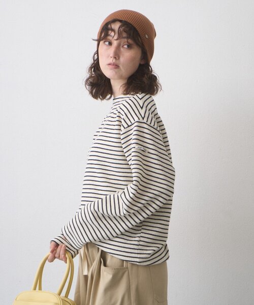 CIAOPANIC TYPY（チャオパニックティピー）の「【WEB限定】ボーダーボートネックロンT（Tシャツ/カットソー・レディース・ブラウン/ネイビー/レッド/ホワイト・LARGE/MEDIUM）」の11枚目の写真