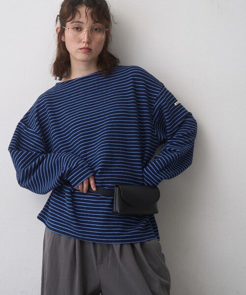 CIAOPANIC TYPY（チャオパニックティピー）の「【WEB限定】ボーダーボートネックロンT（Tシャツ/カットソー・レディース・ブラウン/ネイビー/レッド/ホワイト・LARGE/MEDIUM）」の16枚目の写真