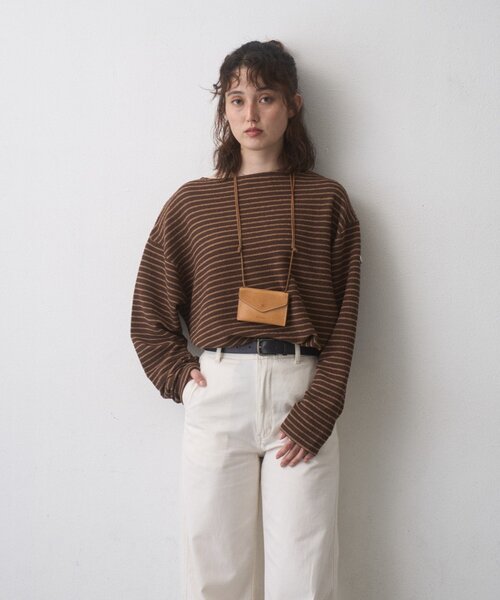 CIAOPANIC TYPY（チャオパニックティピー）の「【WEB限定】ボーダーボートネックロンT（Tシャツ/カットソー・レディース・ブラウン/ネイビー/レッド/ホワイト・LARGE/MEDIUM）」の22枚目の写真